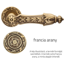 Linea Cali Arcadia francia arany körrozettás kilincsgarnitúra 1640 RB 113 OF zár és alkatrészei