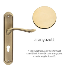 Linea Cali Aria aranyozott kilincsgarnitúra Pajzsos 1630 PL OZ zár és alkatrészei