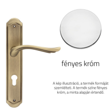 Linea Cali Aria fényes króm kilincsgarnitúra Pajzsos 1630 PL CR zár és alkatrészei