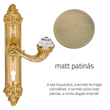 Linea Cali Brilliant Crystal matt patinás Pajzsos kilincsgarnitúra 1526 PL PM zár és alkatrészei