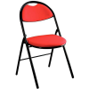 Linea Fabbrica Összecsukható szék piros szövet fekete alap.