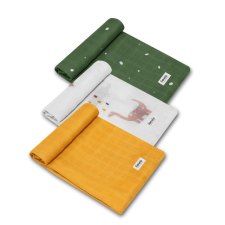 LIONELO Bamboo 3 db-os textil pelenka szett (70x70) - Dino mosható pelenka