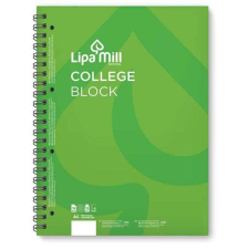 Lipa Mill College Block Spirálfüzet A4, 70 lap, Zöld füzet