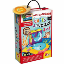 Lisciani Montessori baby fa mesekocka - állatok puzzle, kirakós