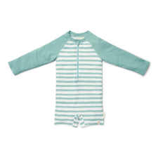 Little Dutch hosszú ujjú úszóoverál Stripes Surf Blue - 86/92 gyerek fürdőruha
