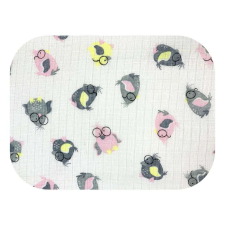 LittleONE by Pepita minőségi Textil pelenka - Szemüveges Madár #rózsaszín-sárga (L008) mosható pelenka