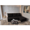 Lívia sarokkanapé elragadó fekete szövettel 200x135cm-es fekvőfelülettel