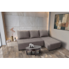  Lívia sarokkanapé elragadó szamárszürke szövettel 200x135cm-es fekvőfelülettel