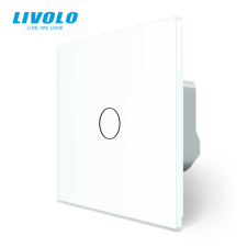 LIVOLO C701W LIVOLO 101-es egysarkú-egypólusú érintőkapcsoló, 240V 5A, fehér kristályüveg villanyszerelés