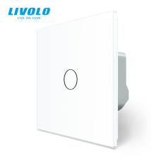 LIVOLO C706DRW LIVOLO RF távirányítós fényerőszabályzós - alternatív érintőkapcsoló, 240V 2A, fehér üvegkeret villanyszerelés