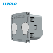 LIVOLO C708DR LIVOLO távirányítós fényerőszabályzós-dimmer dupla alternatív érintőkapcsoló betét, érintőpanel, 240V 2A 480W villanyszerelés