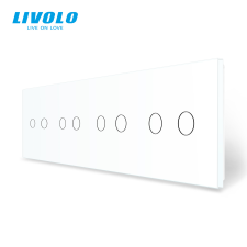 LIVOLO C74C2W LIVOLO négyes sorolókeret 4x kettes kapcsolóhoz, fehér kristályüveg villanyszerelés
