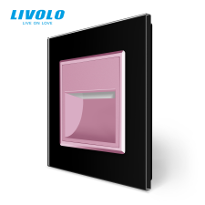 LIVOLO C7725RB LIVOLO led rózsaszín lépcsővilágító, irányfény, lábazat világítás, fekete kristályüveg világítás