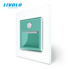 LIVOLO C7726ZW LIVOLO mozgásérzékelős led zöld lépcsővilágító, irányfény, lábazat világítás, fehér kristályüveg világítás