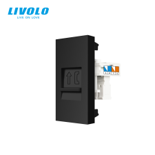 LIVOLO C7TELB LIVOLO RJ11 telefon adatcsatlakozó aljzat, fekete kábel és adapter