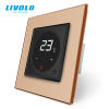 LIVOLO C7TMBG LIVOLO érintős hőmérséklet kapcsoló, termosztát, 250V 16A, fekete-arany kristályüveg