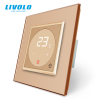 LIVOLO C7TMGG LIVOLO érintős hőmérséklet kapcsoló, termosztát, 250V 16A, arany kristályüveg
