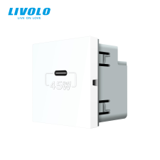 LIVOLO C7USBCW LIVOLO QC-PD 45W USB C töltőaljzat-csatlakozó aljzat, fehér kábel és adapter