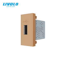 LIVOLO C7USBG LIVOLO USB töltő csatlakozó aljzat 5V 2.1A, arany kábel és adapter