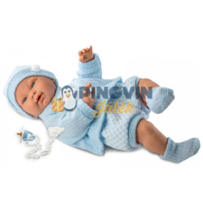 Llorens - Csecsemő baba kék ruhában ázsiai 45cm baba
