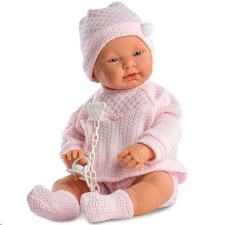 Llorens Csecsemő lány baba rózsaszín ruhában 45cm (45024) baba