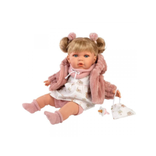 Llorens : Júlia 42cm-es síró baba cumival rózsaszín kabátban baba