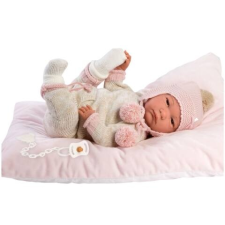 Llorens : Reborn limitált kiadású élethű újszülött baba bojtos ruhával 42 cm-es élethű baba