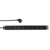LogiLink 19" PDU 8-as CEE 7/3 + 2x USB-A, túlterhelés elleni védelemmel