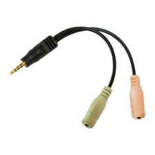 LogiLink Audio jack adapter 4-pin 3.5 mm stereo male to 2x3.5mm female kábel és adapter