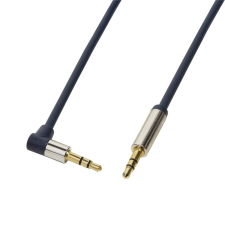  Logilink audió kábel 3.5 mm Sztereó M/M 90&#039; elfordított, 1 m, kék kábel és adapter