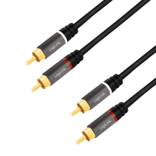 LogiLink audiokábel 2x RCA/M - 2x RCA/M 1m fém  (CA1202) (CA1202) kábel és adapter