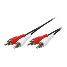 LogiLink Audiokábel, 2x RCA/M - 2x RCA/M, fekete, 10 m kábel és adapter