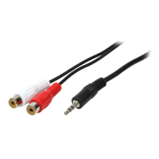 LogiLink Audiokábel, 3,5 mm-es 3 tűs/M-2x RCA/F, fekete, 0,2 m kábel és adapter