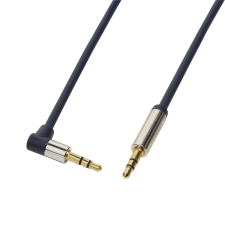 LogiLink CA11100 3, 5mm Stereo M/M 90° angled Audio Cable 1m Blue kábel és adapter