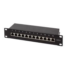 LogiLink Cat.6 patch panel 12-port 10", STP, fekete egyéb hálózati eszköz