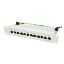LogiLink Cat.6 patch panel 12-port 10", STP, szürke egyéb hálózati eszköz