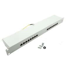 LogiLink Cat.6 Patch Panel 16-port 19" STP EconLinie szürke (NP0056) (NP0056) asztali számítógép kellék