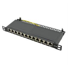 LogiLink Cat.6A Patch Panel 12-port 10" STP fekete (NP0066) (NP0066) asztali számítógép kellék