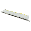 LogiLink Cat.6A patch panel 24-port STP, szürke, fél egység magasságú