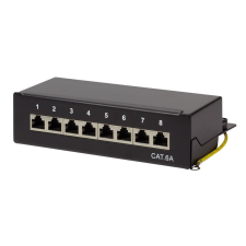 LogiLink Cat.6A Patch Panel 8 portos árnyékolt, asztali, fekete egyéb hálózati eszköz