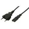 LogiLink CP092 Power cord Euro male to IEC C7 female 1, 80m Black