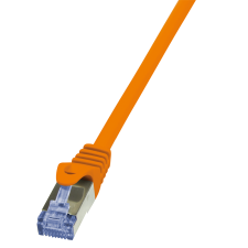 LogiLink CQ3018S S/FTP CAT6A Patch Kábel 0.25m Narancs (CQ3018S) kábel és adapter