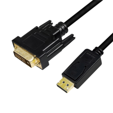 LogiLink DisplayPort kábel, DP/M DVI/M, 1080p, fekete, 3 m kábel és adapter