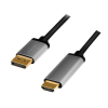 LogiLink DisplayPort kábel, DP/M-HDMI A/M, 4K/60 Hz, alu, 2 m