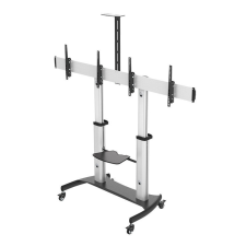 LogiLink Dual TV-Monitor görgős állvány, 37-60&quot;, állítható magasságú tv állvány és fali konzol