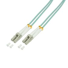 LogiLink Fiber duplex patch kábel, OM3, 50/125 , LC-LC, aqua, 2 m kábel és adapter
