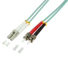 LogiLink Fiber duplex patch kábel, OM3, 50/125 , LC-ST, aqua, 3 m kábel és adapter