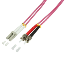 LogiLink Fiber duplex patch kábel,OM4 50/125 LC-ST 1m lila (FP4LT01) kábel és adapter