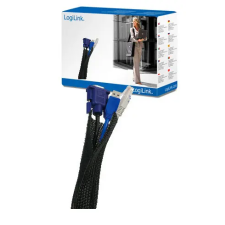 LogiLink Flexibilis kábel burkolat, fekete kábel és adapter