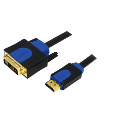 LogiLink HDMI-kábel, A/M-DVI/M, 1080p, kétirányú, 3 m kábel és adapter